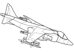 Самолет Хоукер Сиддли Харриер (Самолеты) разукрашка для печати на А4