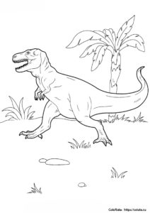 Самый опасный ящер - Динозавры раскраска распечатать на А4
