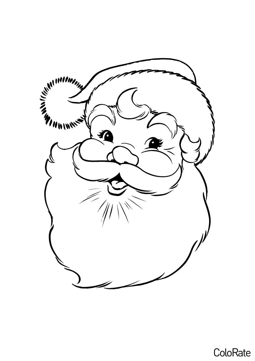 Линейный рисунок - рисуем Деда Мороза только маркером для раскраски