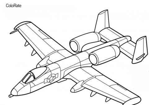 Бесплатная раскраска Штурмовик А10 Thunderbolt II - Военные