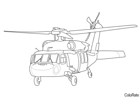 Распечатать раскраску Sikorsky S-70i Black Hawk - Вертолеты