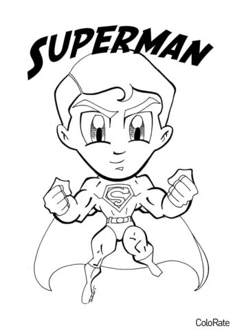 Супермен распечатать раскраску - Симпатичный малыш