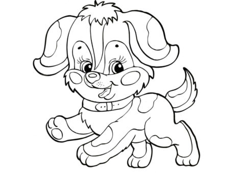 Симпатичный щенок бесплатная раскраска - Собаки и щенки