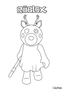 Бесплатная раскраска Скин олененка для Пигги - Roblox Piggy