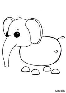 Roblox Adopt Me! бесплатная раскраска - Слоненок