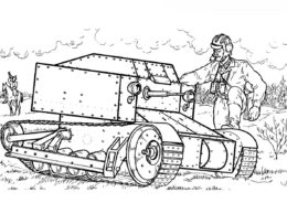 Советская танкетка Т-27 (Танки) раскраска для печати и загрузки