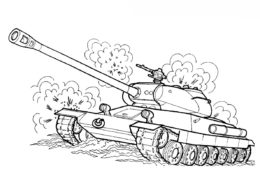 Советский танк ИС-6 (Танки) распечатать раскраску