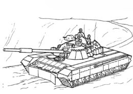 Разукрашка Советский танк Т85 У распечатать на А4 и скачать - Танки