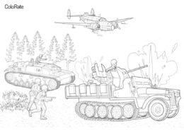 Stug III Aust, Локхид Хадсон Мк. VI и Demag D7 раскраска распечатать на А4 - Военные