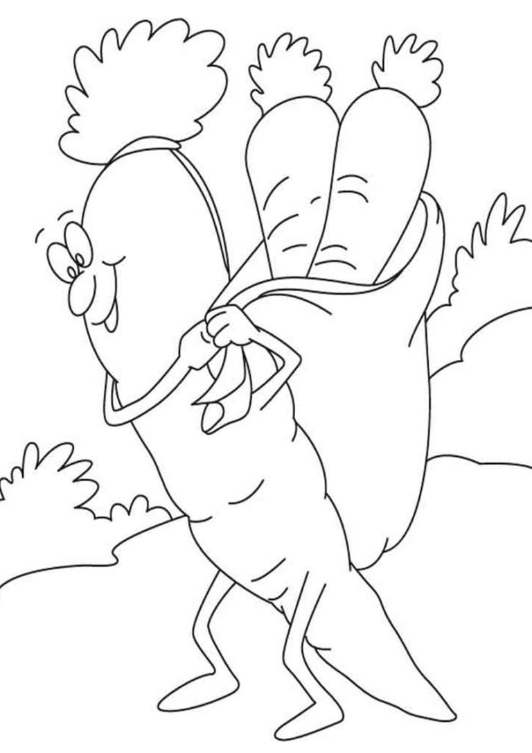 Морковь раскраски для детей распечатать на А4 и скачать