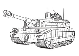 Танк AMX-56 Leclerc (Франция) разукрашка скачать и распечатать - Танки