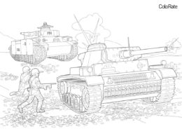 Военные бесплатная разукрашка - Танк III и огнемётный танк Panzerkampfwagen III