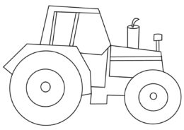 Бесплатная раскраска Трактор в профиль распечатать на А4 - Трактора
