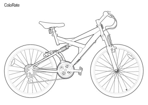 Раскраска Велосипед с амортизацией распечатать на А4 и скачать - Велосипеды