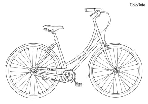Бесплатная раскраска Велосипед с ручными тормозами распечатать на А4 и скачать - Велосипеды