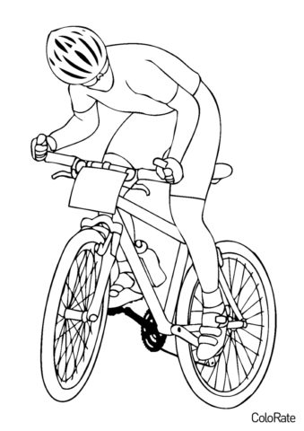 Распечатать раскраску Велосипедист - Велосипеды