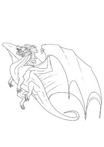 Взлетающий дракон (Драконы) бесплатная раскраска