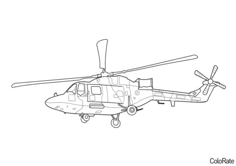 Westland Lynx раскраска распечатать на А4 - Вертолеты