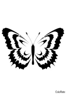Трафареты бабочек бесплатный трафарет для вырезания - Яркий мотылек