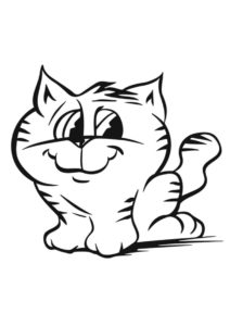 Раскраска Забавный кот распечатать на А4 и скачать - Коты, кошки, котята