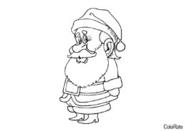 Бесплатная раскраска Застенчивый Санта распечатать на А4 и скачать - Дед Мороз и Санта Клаус