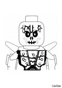 Злобный скелет распечатать разукрашку бесплатно - LEGO Ниндзяго