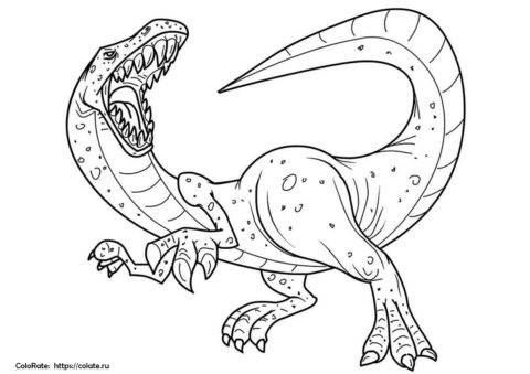 Бесплатная раскраска Зубастый ящер распечатать на А4 и скачать - Динозавры